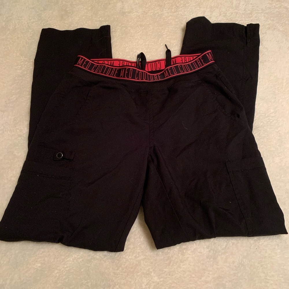 Black Med Couture Scrub Pants size XS